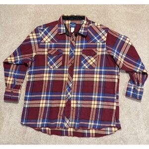 Wrangler‎ Western Shirt Mens 3XB Big 3X Plaid Pearl Snap Flannel Heavy Cotton